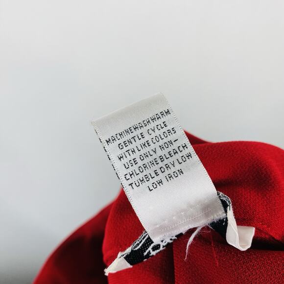 Vintage Bob Mackie Size 14 Crepe Straight Leg Pants Red - Picture 4 of 4